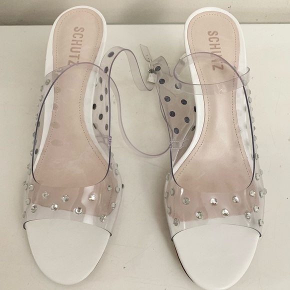 Schutz Brauna Studded Embellished PVC High Heel Sandal! - Picture 7 of 7